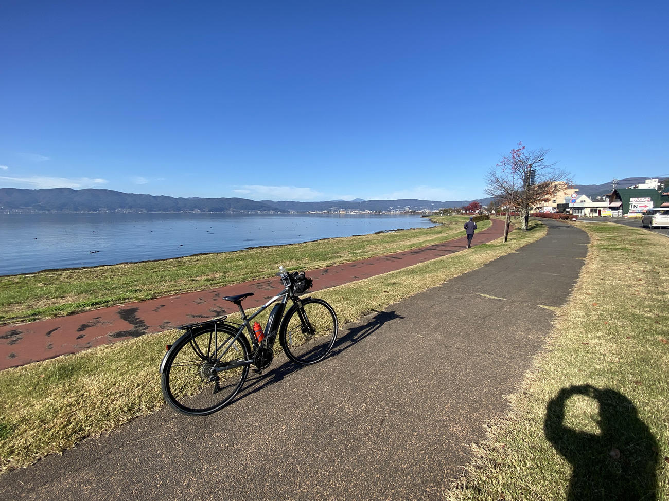 諏訪湖一周はアップダウンがないので、E-Bike初心者にオススメ