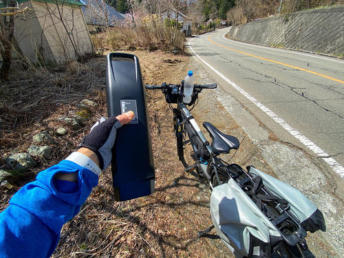 今回は登り坂が多かったので予想以上に早くバッテリーが減った
