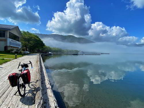 十和田湖の朝は幻想的だった
