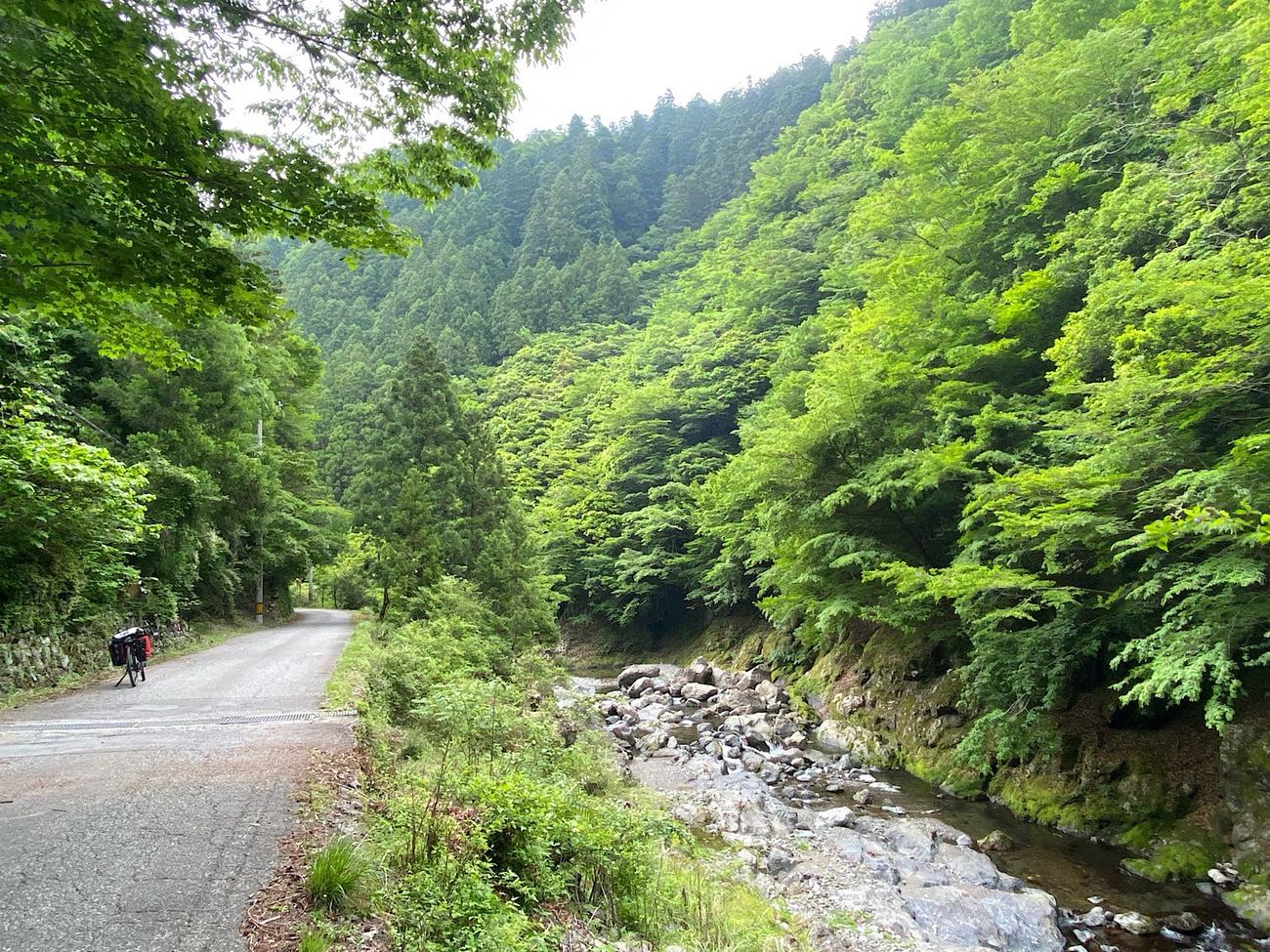 渓谷沿いに延びる国道193号を北へ進む