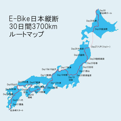 日本縦断ルートマップ