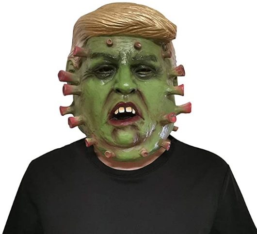 トランプ大統領と新型コロナウイルスをモチーフにしたマスク　（写真はアマゾンのHPより）