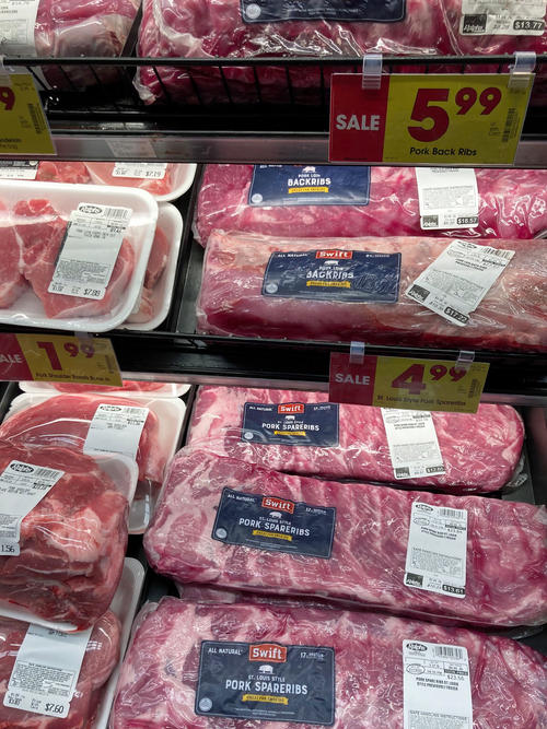 1ポンド（約450グラム）5ドル前後で販売されているスーパーの豚肉
