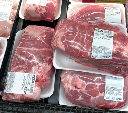 アメリカでは塊肉が一般的で、日系マーケットで販売されているスライス肉は1ポンド10ドル超えです
