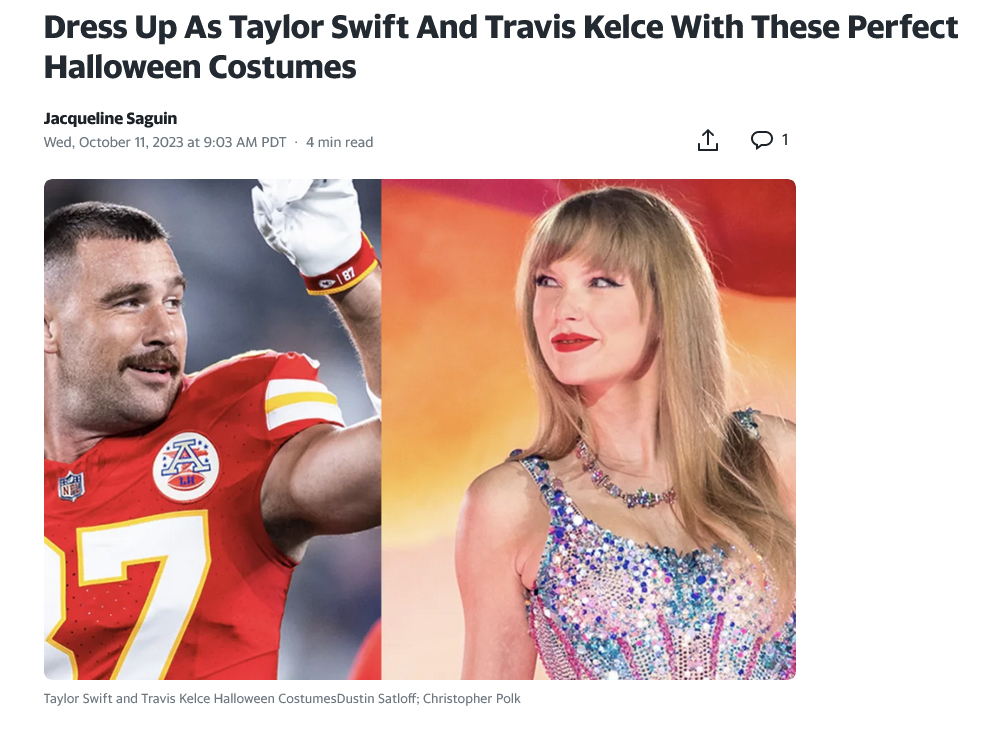 テイラー・スウィフトとトラヴィス・ケルシーは今年注目度NO・1のカップル仮装（写真はWomen’ｓHealthのサイトより）