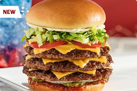 金メダル級の特大ハンバーガー「ゴールド・メダル・バーガー」（写真はレッドロビンの公式サイトより）