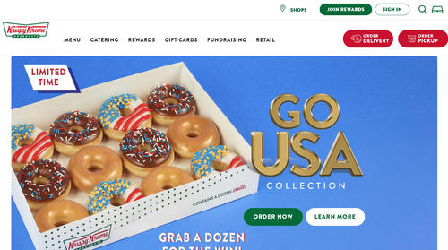 クリスピー・クリーム・ドーナツはチームUSA応援ドーナツを販売（写真はクリスピ―・クリーム・ドーナツの公式サイトより）