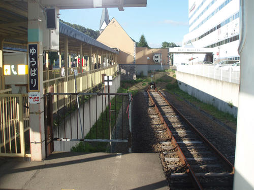 夕張駅の車止め（2014年8月）
