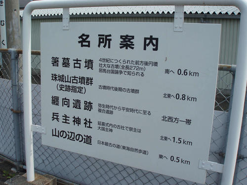 <2>巻向駅ホームの名所案内に沈黙してしまった