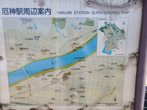 〈15〉厄神駅近くの地図にはまだ三木鉄道が残っていた