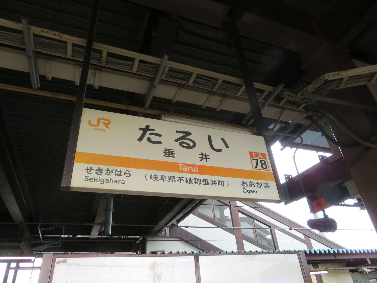 （6）垂井の駅名標