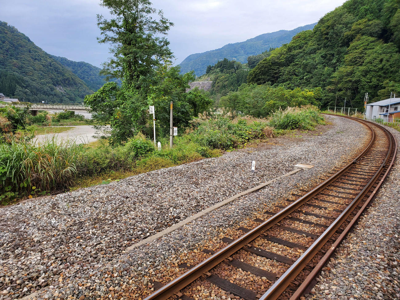 〈17〉北小谷はホームと川が近い