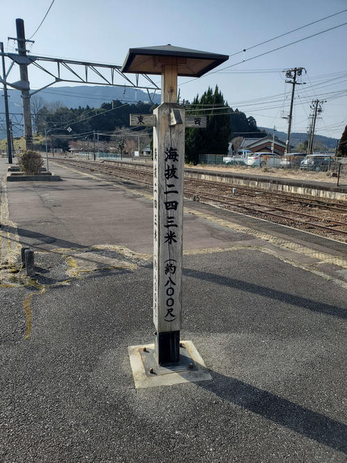 〈7〉海抜を示す柱は尺表示も