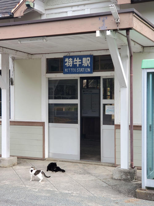 〈8〉手書きと思われる駅名板を撮ろうとしたら近づきにくい雰囲気に
