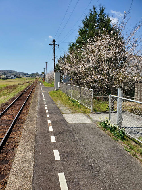 〈11〉棒状ホームのみの駅である