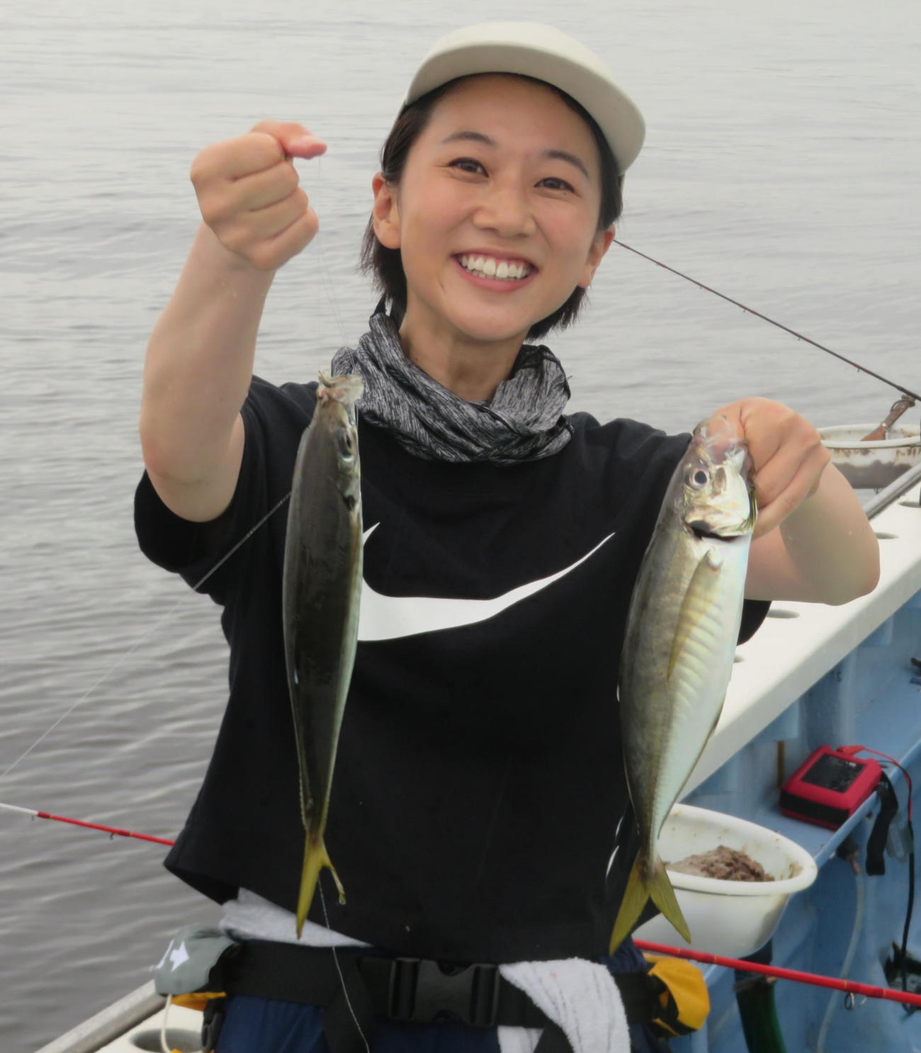 30センチ超の多点掛けにご満悦の太田唯