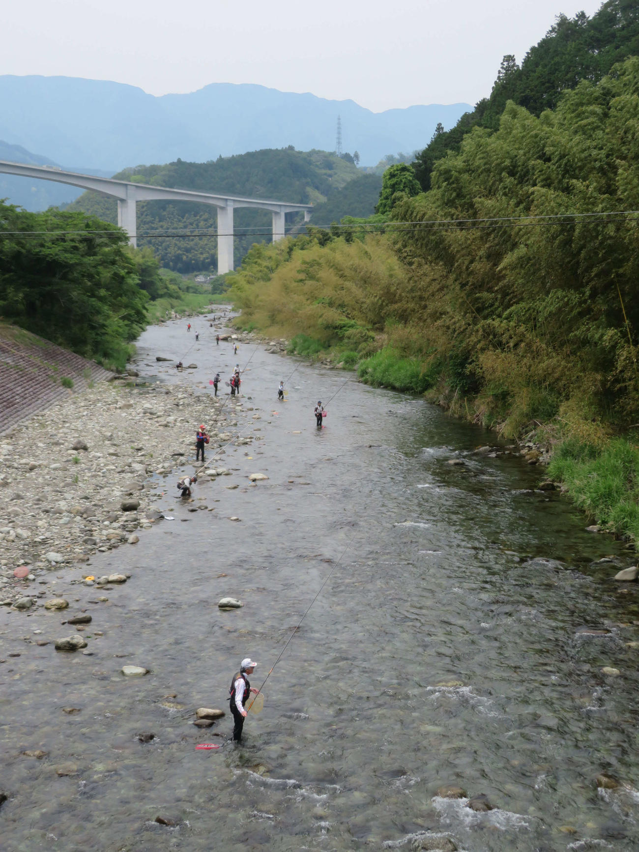 大網地区にはアユ解禁を待ちわびたファンが押し寄せた