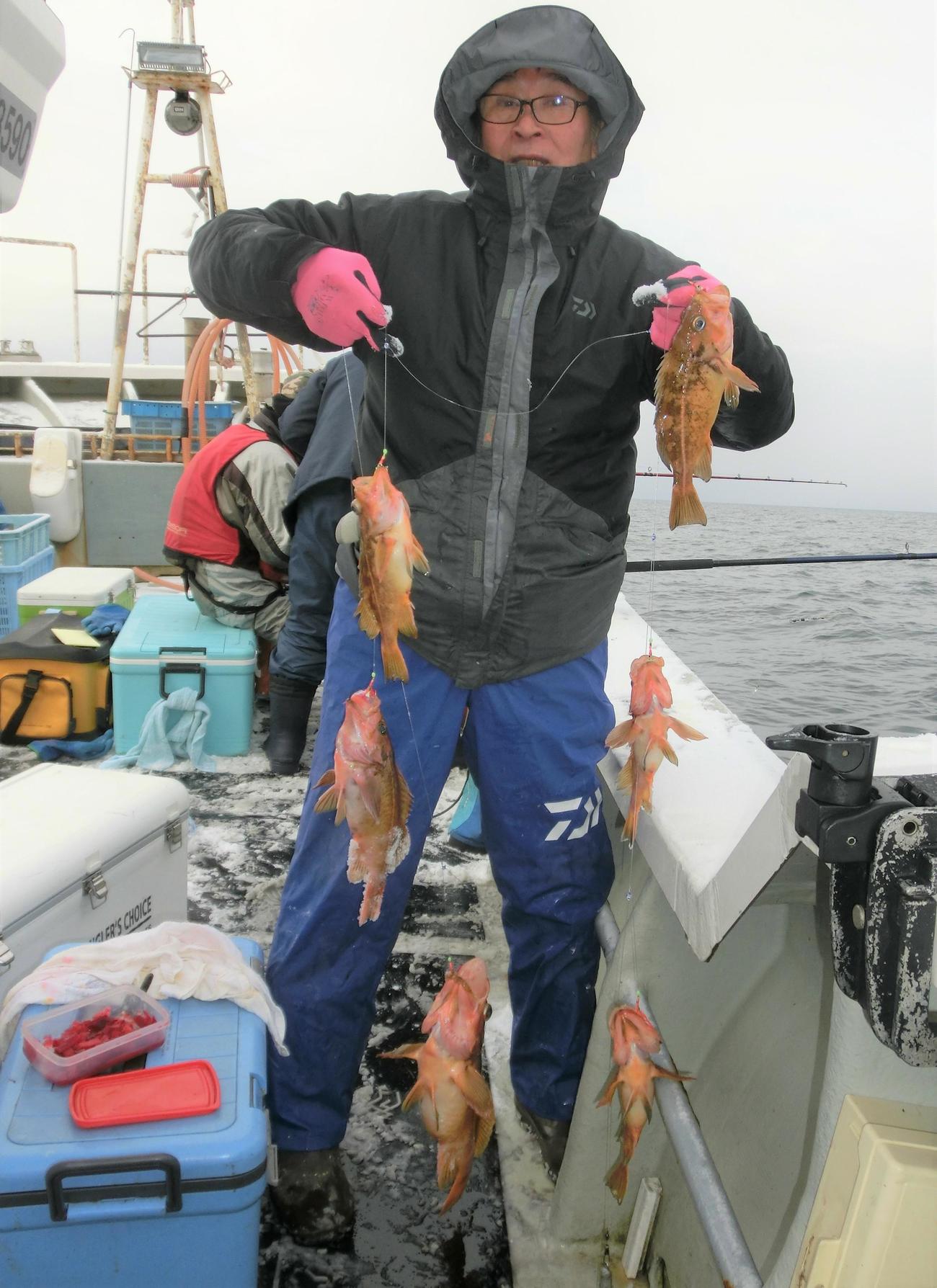 第5へいせい丸でヤナギノマイを針数釣った札幌市の五十嵐さん
