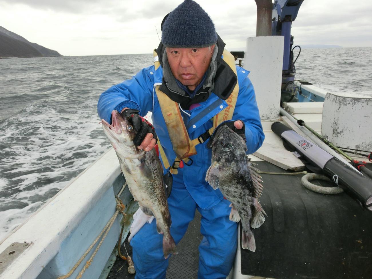 潤宝丸で五目釣りを楽しんだ石狩市の両沢光輝さん
