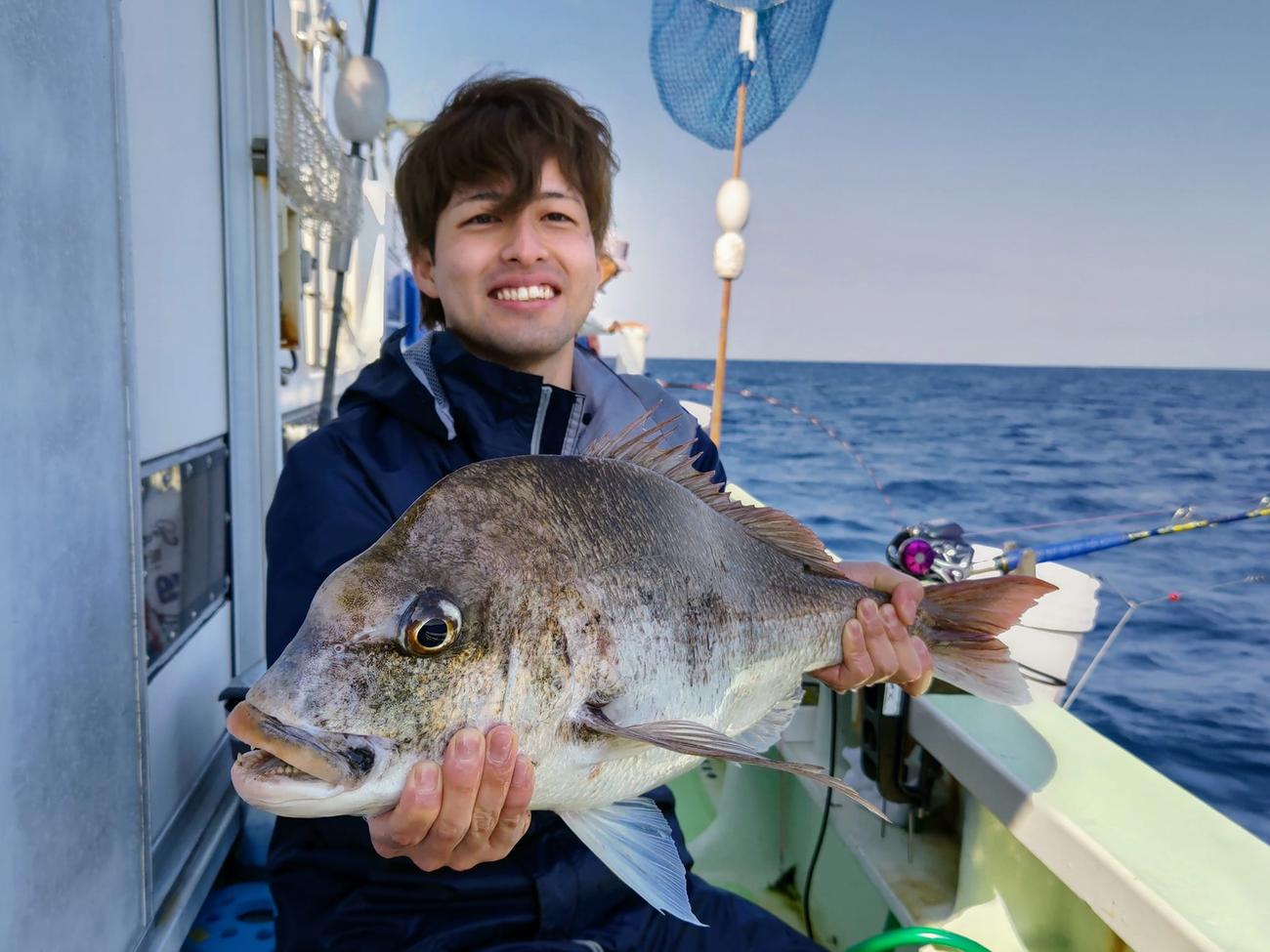 この日最大3．6キロに笑みを浮かべる坂井正樹さん