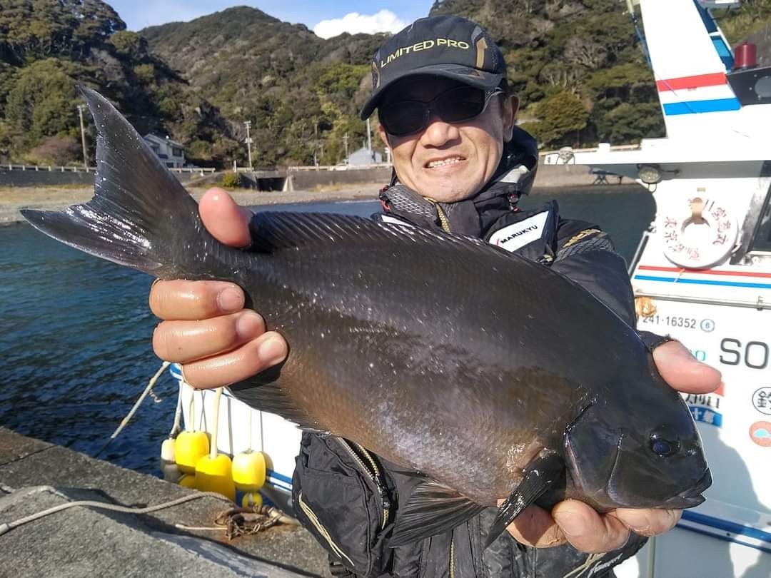 石廊崎「橋本屋」沖磯渡船の赤島で上がった40.1センチのメジナ