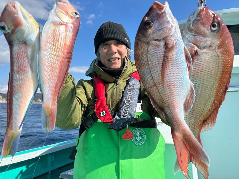 小湊「鯛丸」でマダイ→アマダイリレー絶好調！