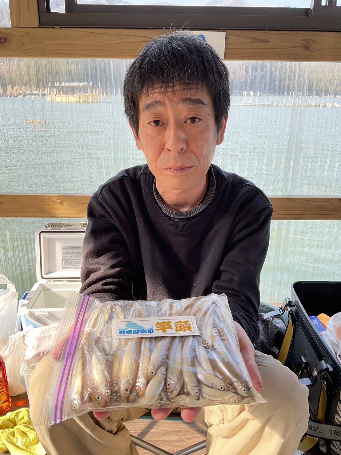 相模湖「柴田」のハウスワカサギトップの小俣政美さん