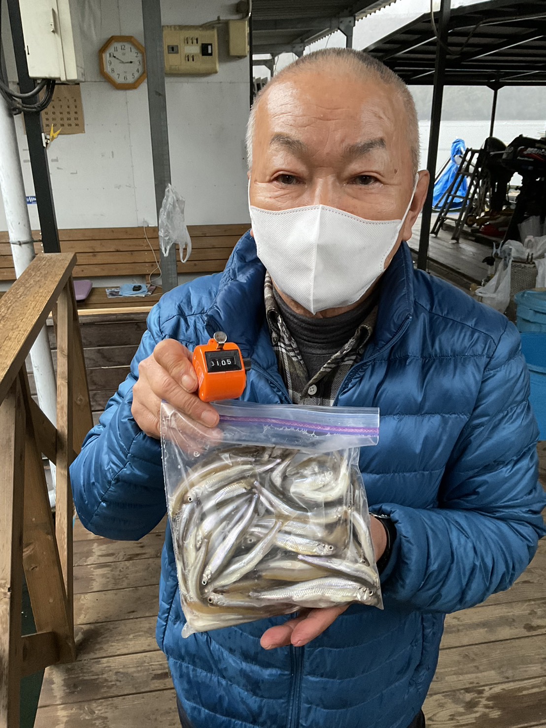 相模湖「柴田」ハウスワカサギでサオ頭獲得の須合一夫さん