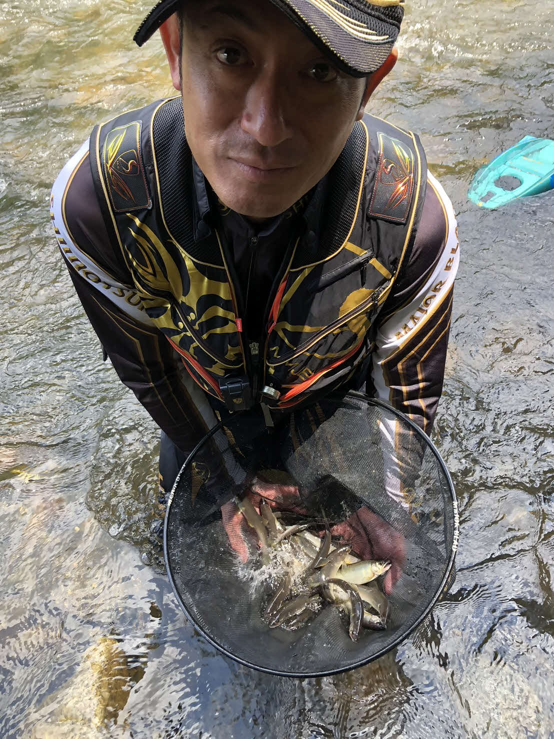 袋田地区の菜洗でサオを出した永瀬洋さんの釣果