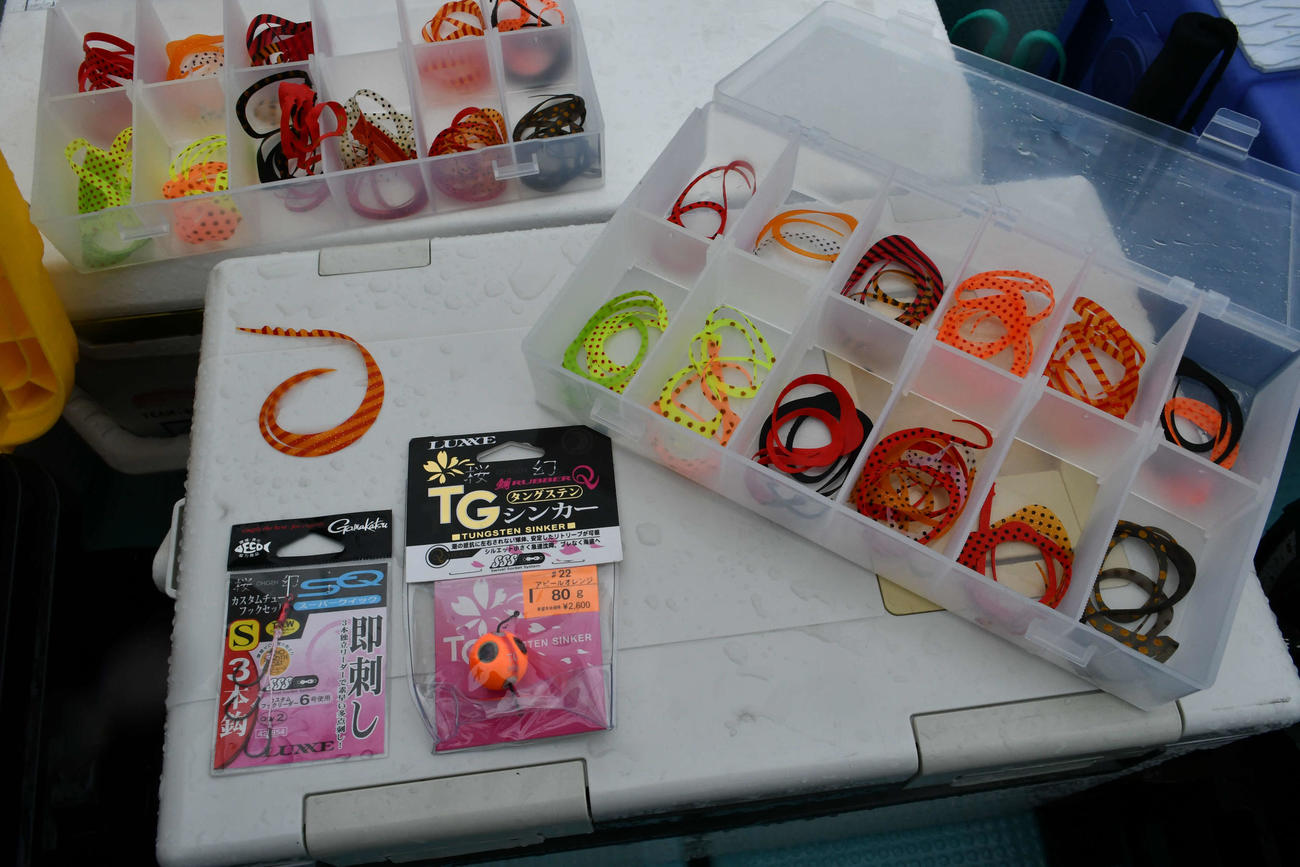 タイラバで使うフック、シンカー、ネクタイ
