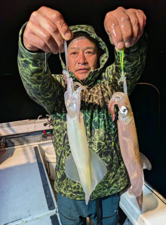 楽しい「夜遊び」となる久料「魚磯丸」のヤリイカの夜釣り