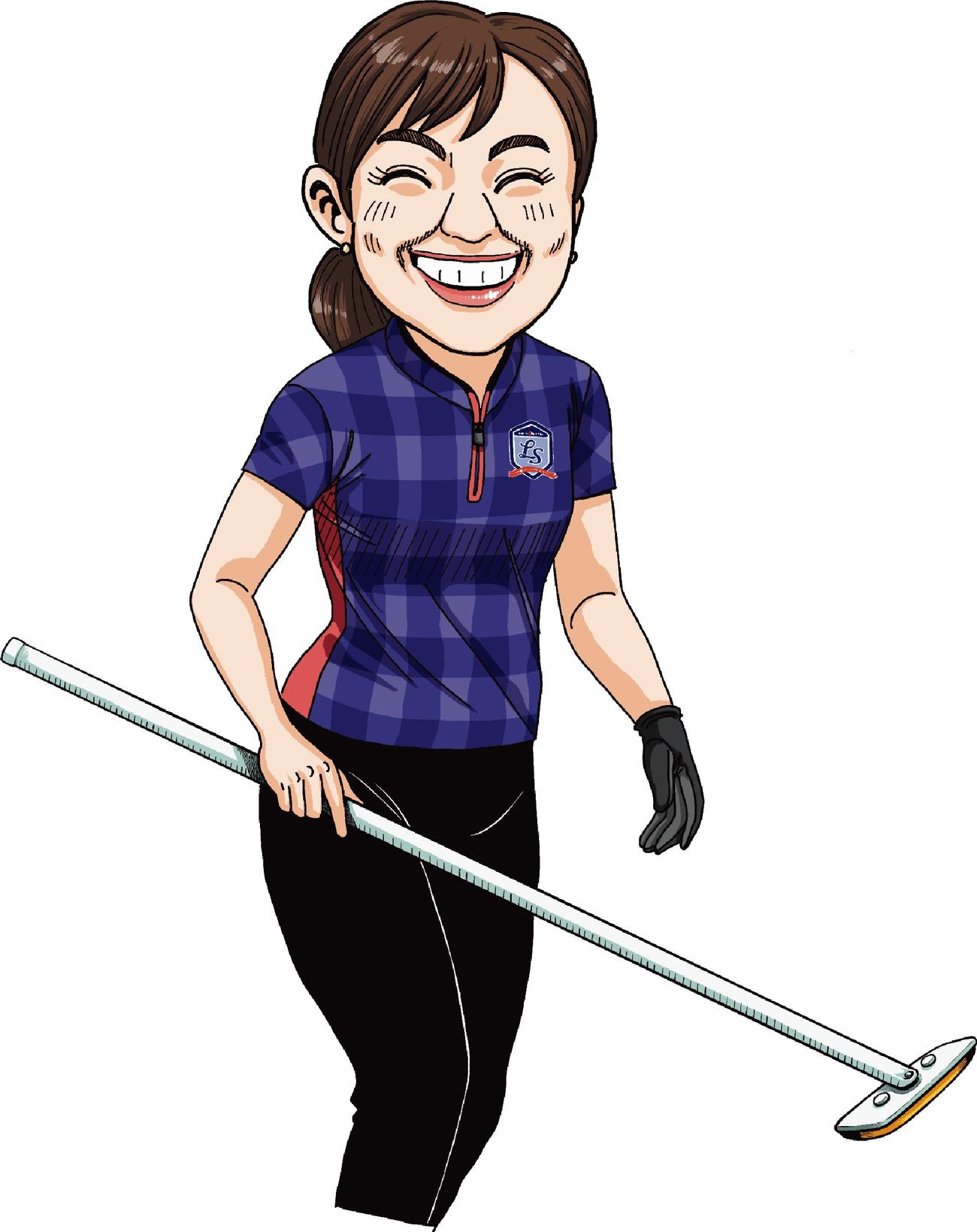 吉田知那美選手のイラスト（C）なかいま強／小学館