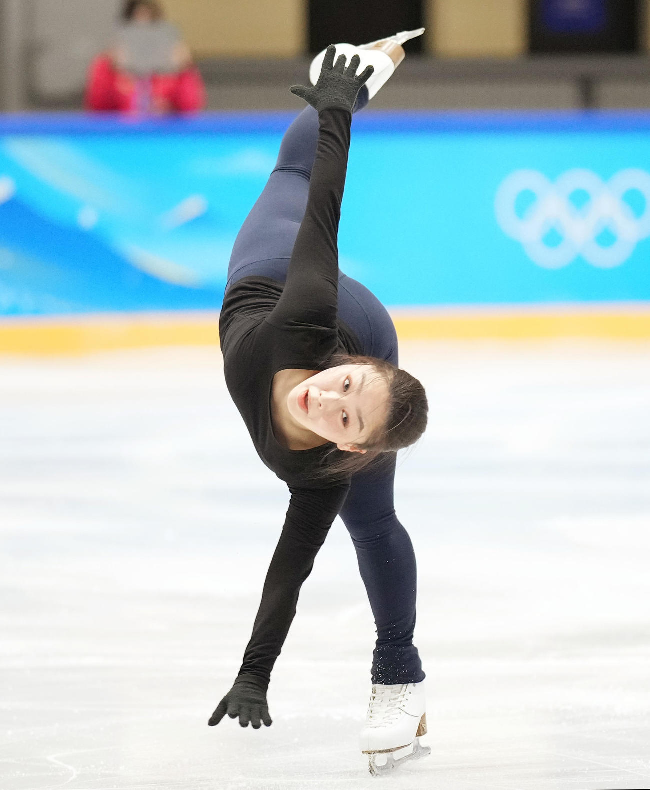 北京五輪会場の首都体育館サブリンクで練習する樋口（撮影・菅敏）