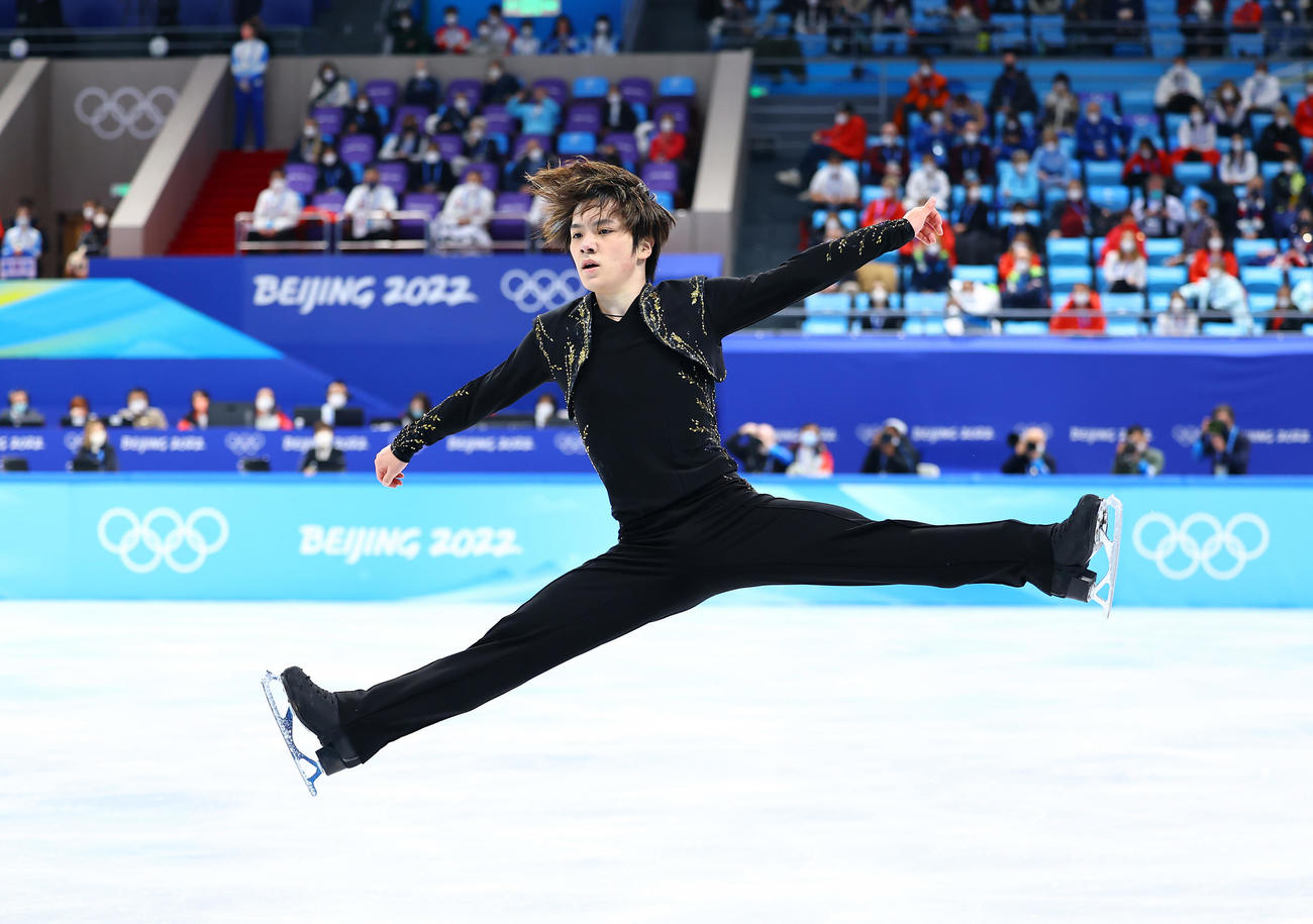 男子フリーで演技する宇野昌磨（撮影・垰建太）