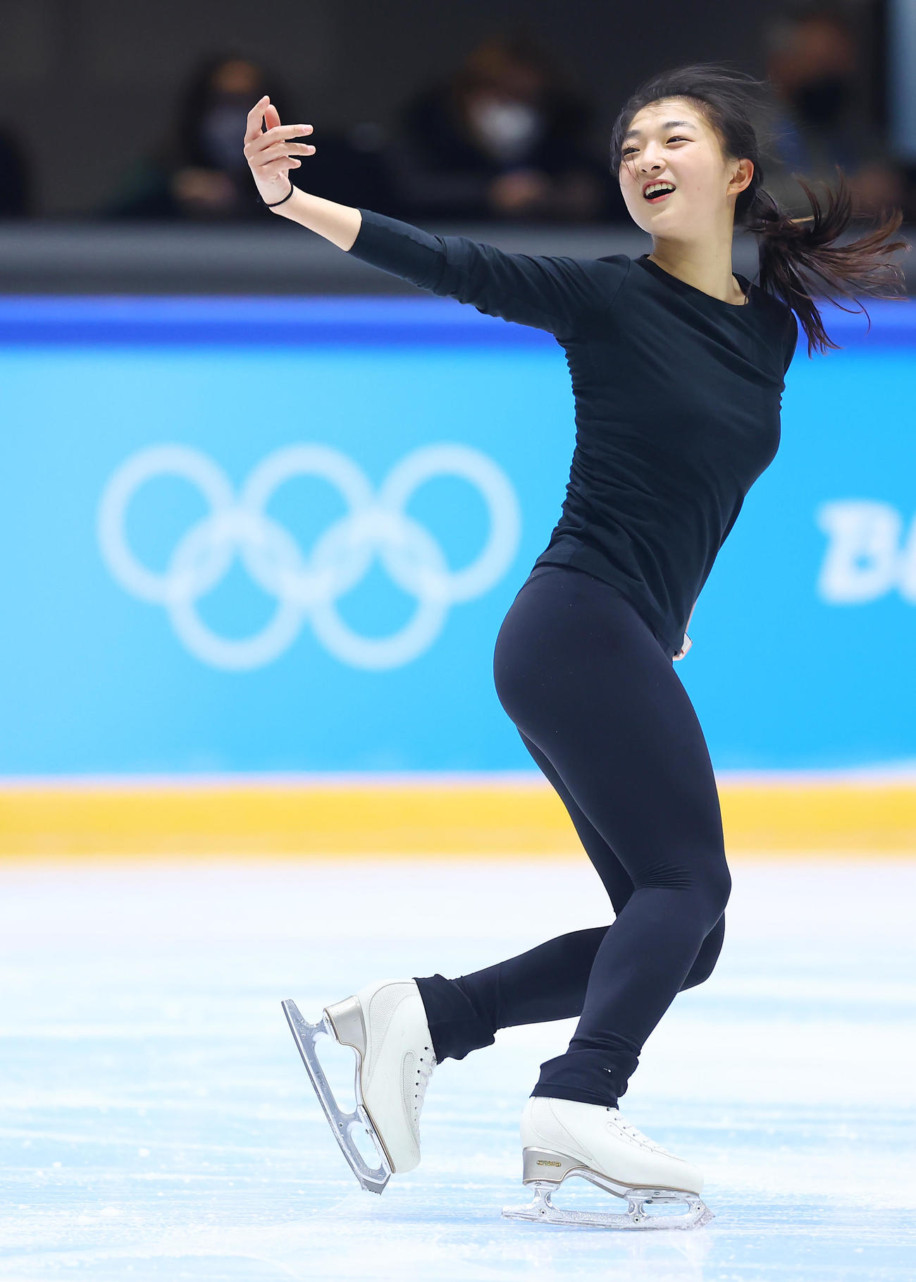 公式練習に臨む坂本花織（撮影・垰建太）