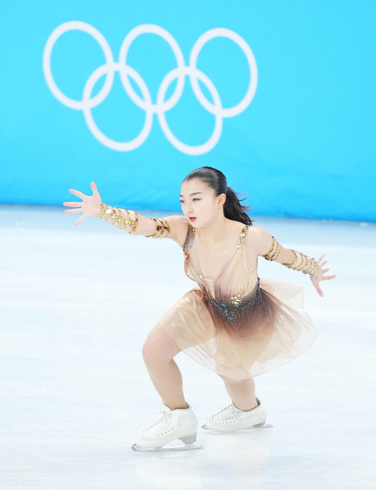 フィギュアスケート　女子SPで演技する坂本（撮影・菅敏）