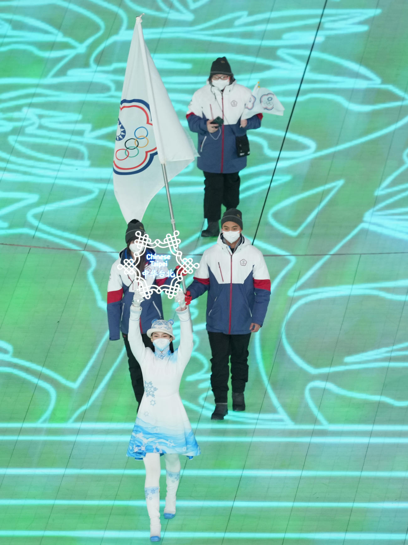 北京五輪開会式で入場する台湾選手団（撮影・菅敏）