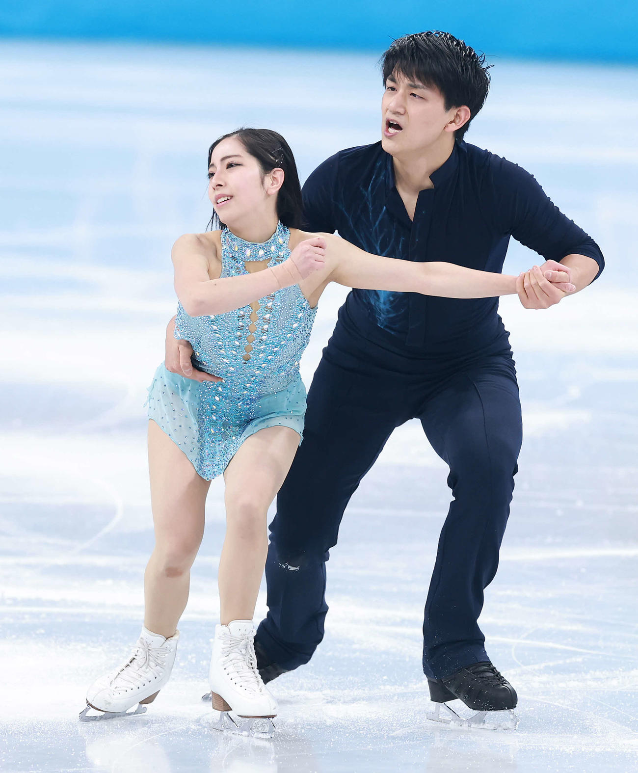 ペアSPで演技する三浦（左）、木原組（撮影・垰建太）