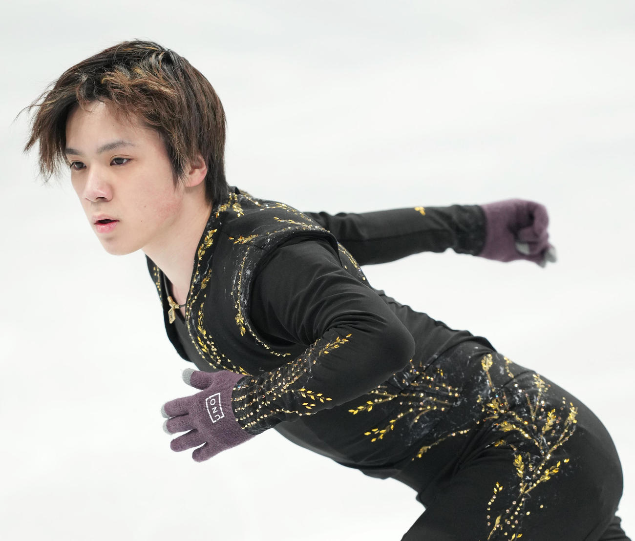 男子フリーを前に公式練習に臨む宇野（撮影・菅敏）