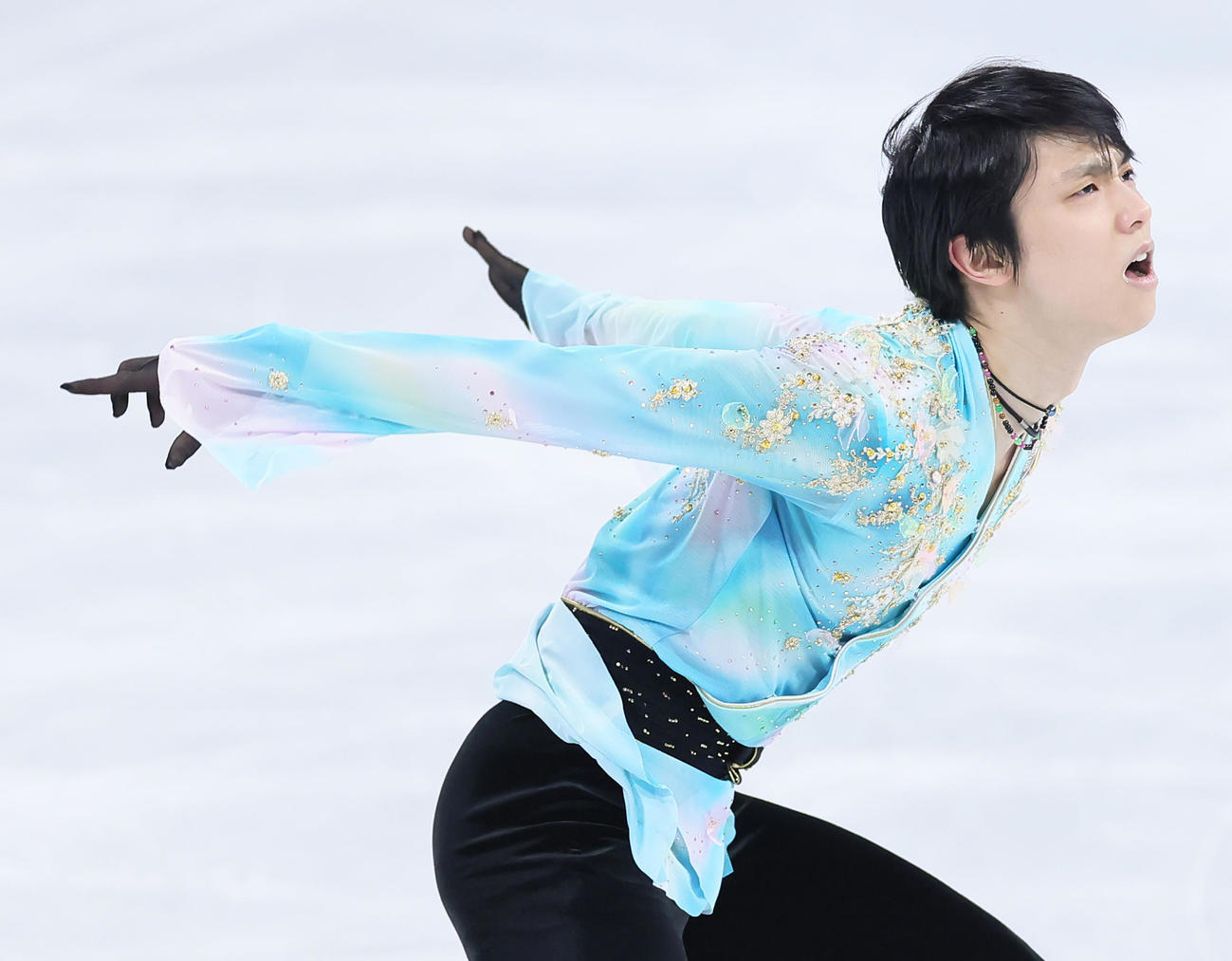 北京五輪フィギュアスケートで4位となった羽生（撮影・足立雅史）