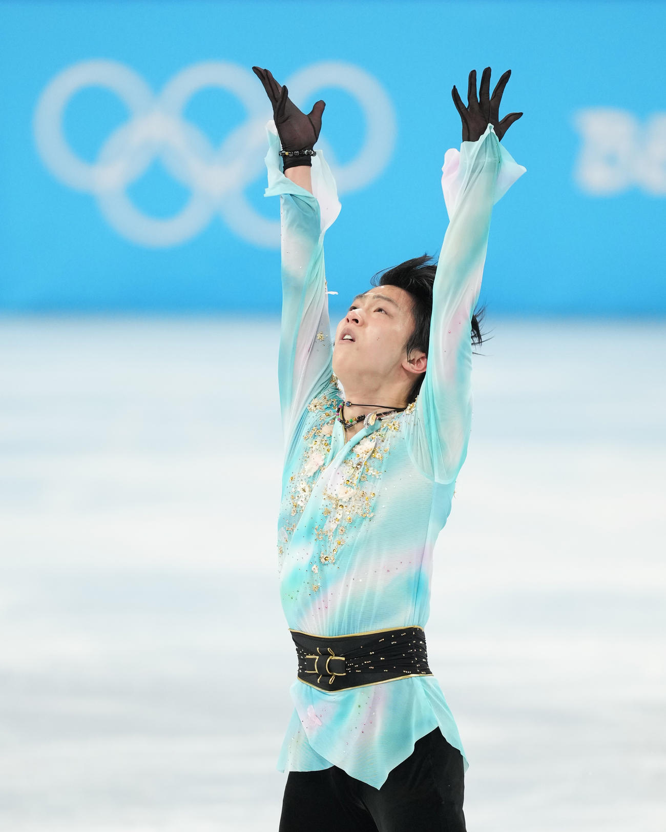 フィギュアスケート　男子フリーで演技する羽生（撮影・菅敏）