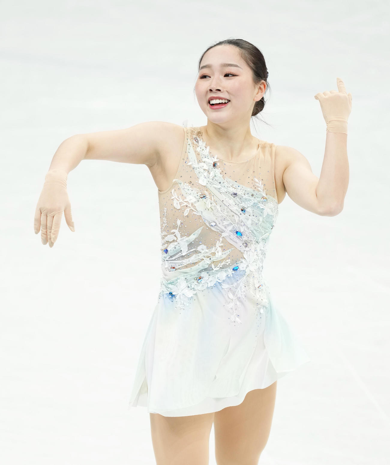 フィギュアスケート、女子SPで演技する樋口（撮影・菅敏）