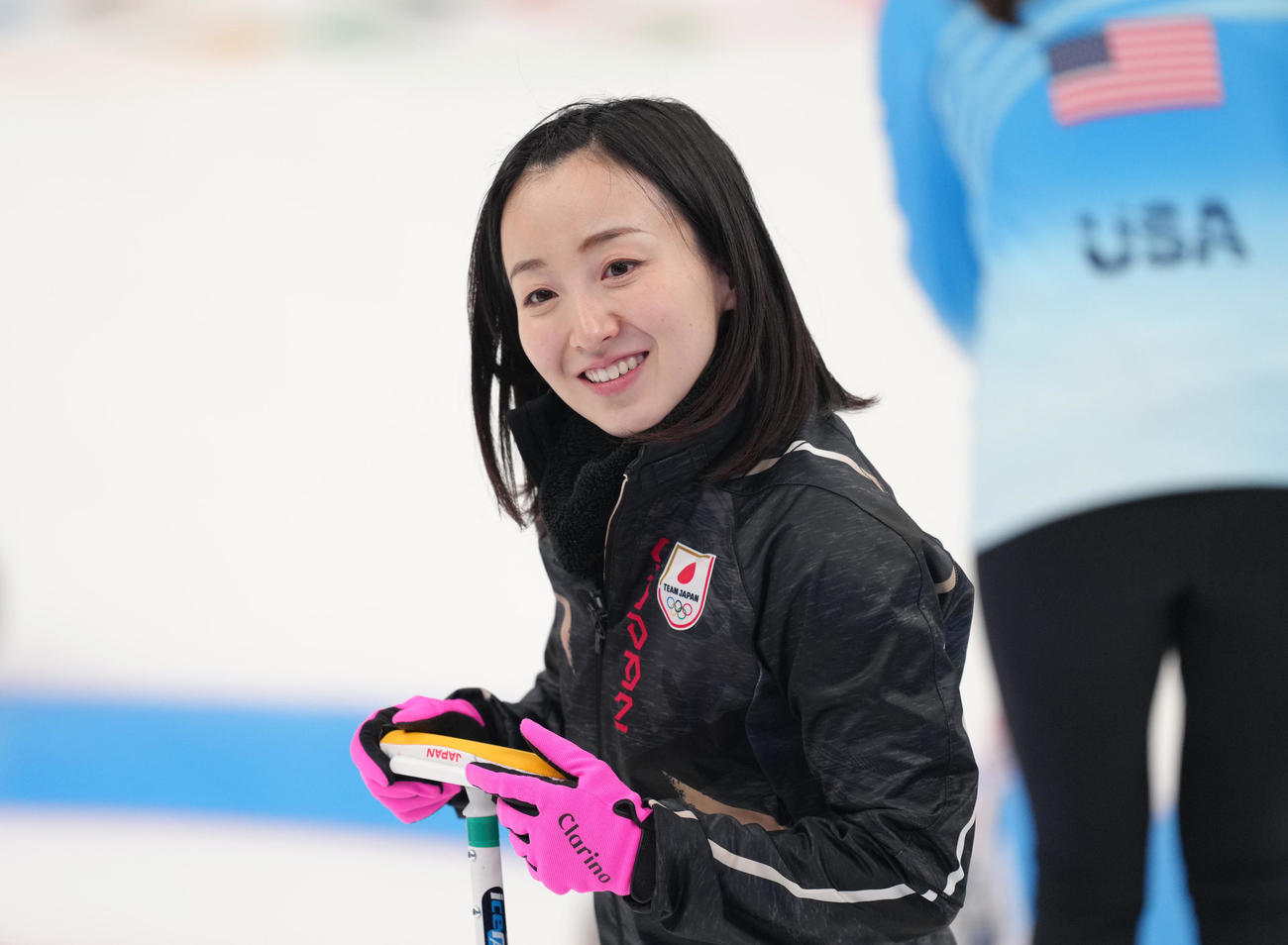 日本対米国　第3エンド、笑顔を見せる藤沢（撮影・菅敏）