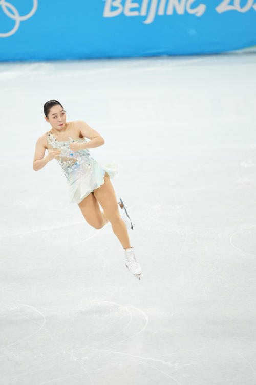 ィギュアスケート、女子SPの演技で3回転半ジャンプを成功させる樋口（撮影・菅敏）