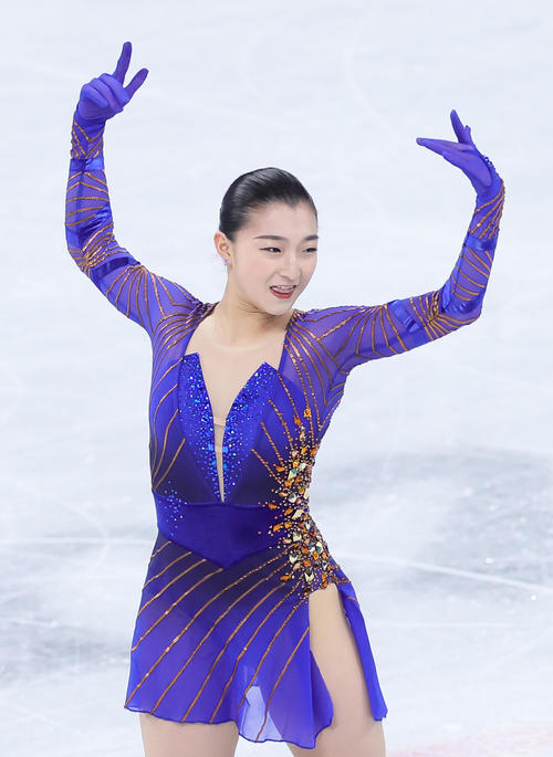 女子フリーで演技する坂本(撮影・足立雅史)
