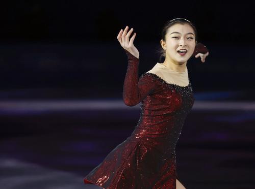 エキシビションで演技する坂本花織（共同）