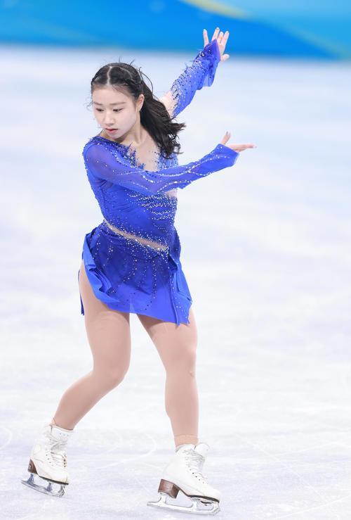女子フリーの演技をする河辺（撮影・垰建太）