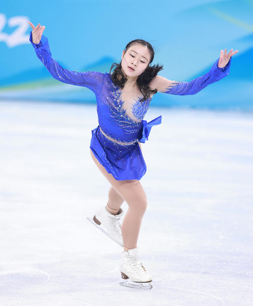 女子フリーの演技をする河辺（撮影・垰建太）