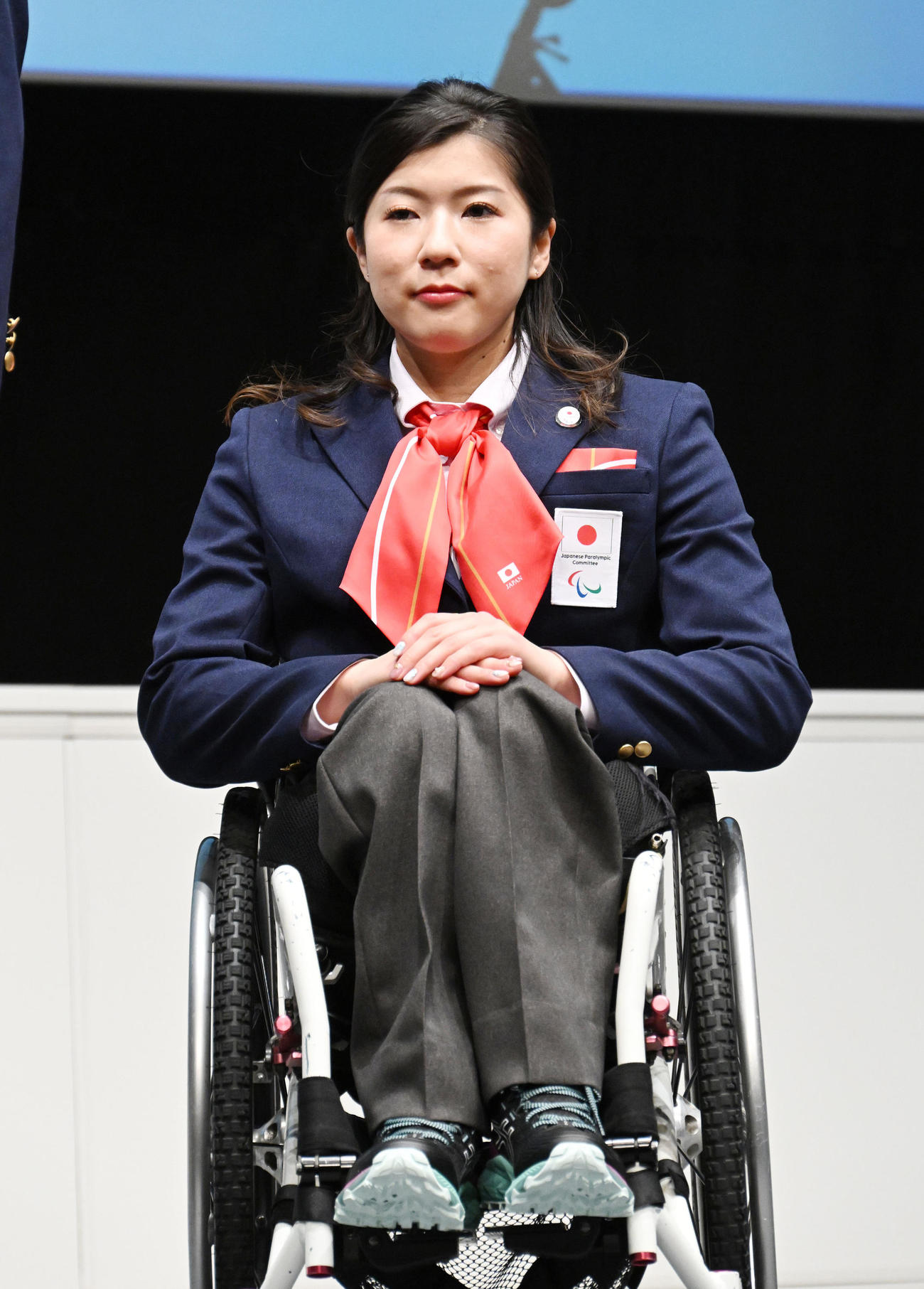 結団式に臨む村岡主将（撮影・滝沢徹郎）