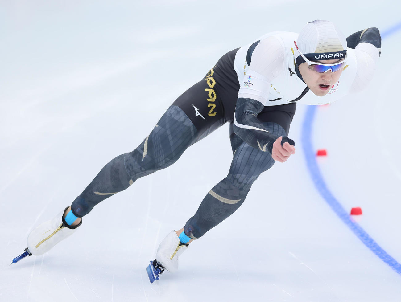 スピードスケート男子500メートルで8位となった村上（撮影・足立雅史）